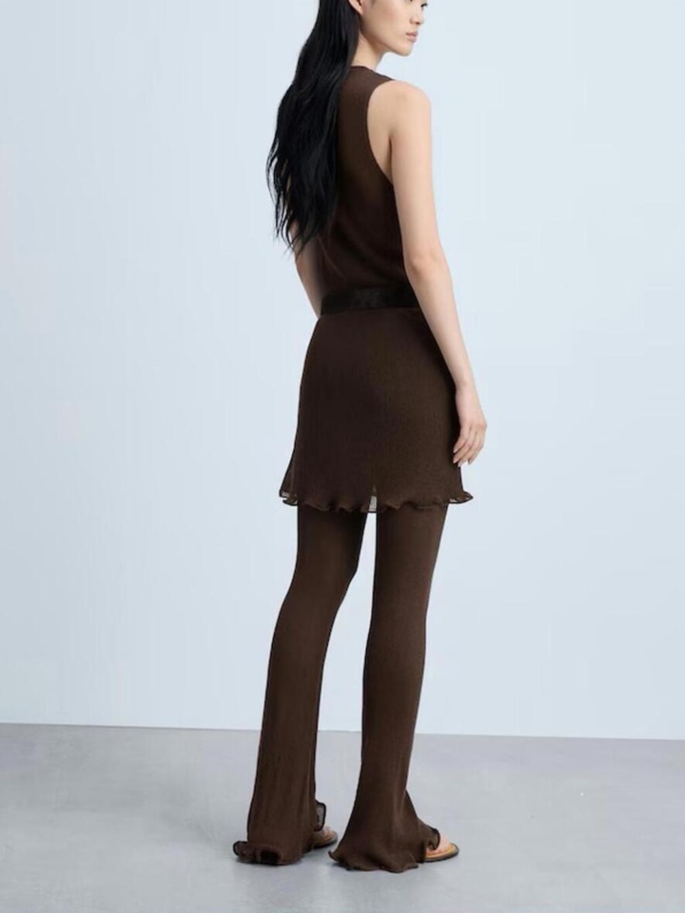 🐶MANGO🐶SHEER ESPRESSO PANTS🐶 - Picture 4 of 9